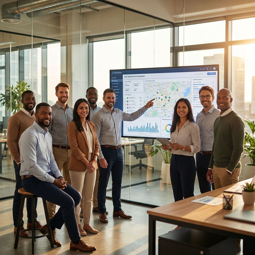 MotorCoachX fleet management team collaborating on charter bus operations software